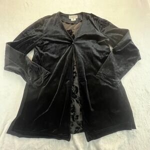 Vintage Womens Y2K 90s Velvet One Button Evening Jacket Sz M Whimsigoth Goth